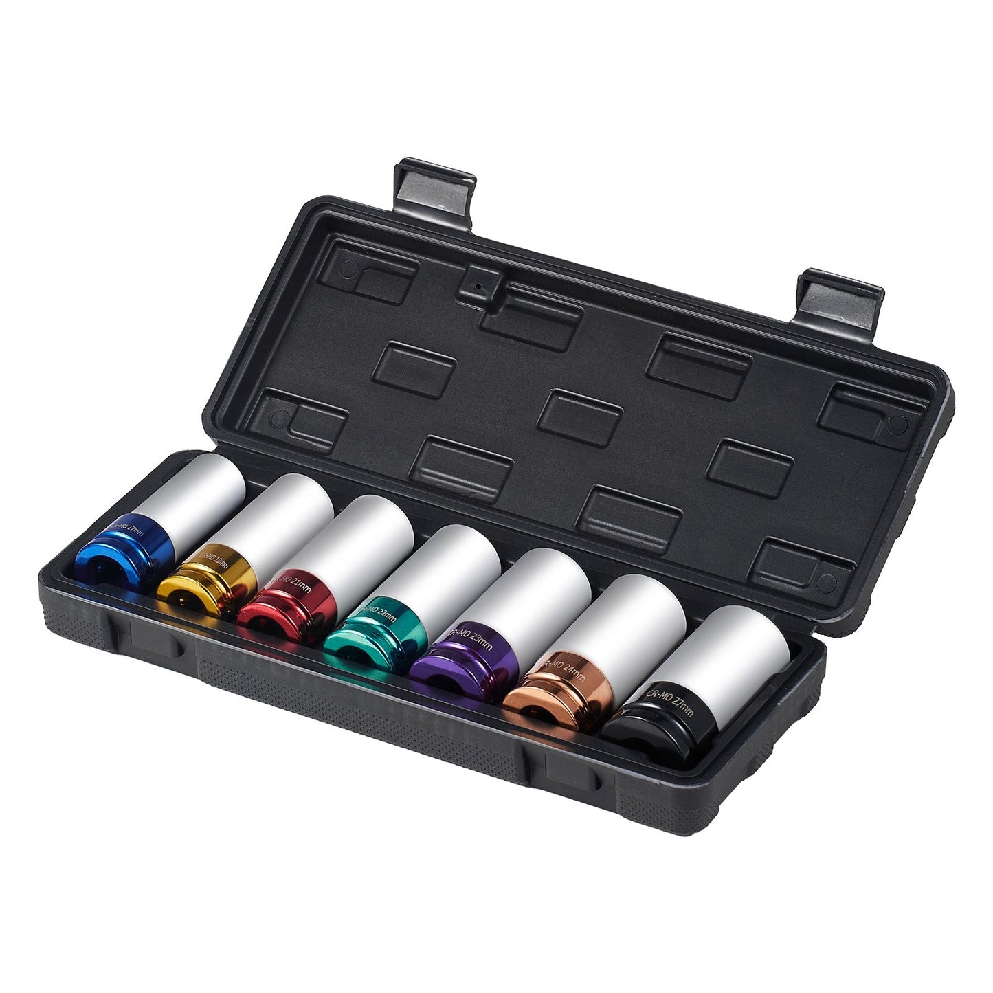 Schlagnuss-Steckschlüsselsatz, 1/2-Zoll-Antrieb, metrisch, 6-Kant, tiefe Stecknuss, 7-teilig