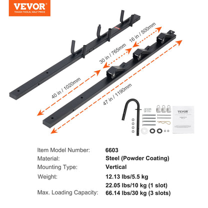 Trimmer Rack, 3-Plats Weeder Trimmer Rack, Låsande Trim Hållare Landskap Trailer Rack Bärare Montering på öppen pickup/släp Stängda trailers, par