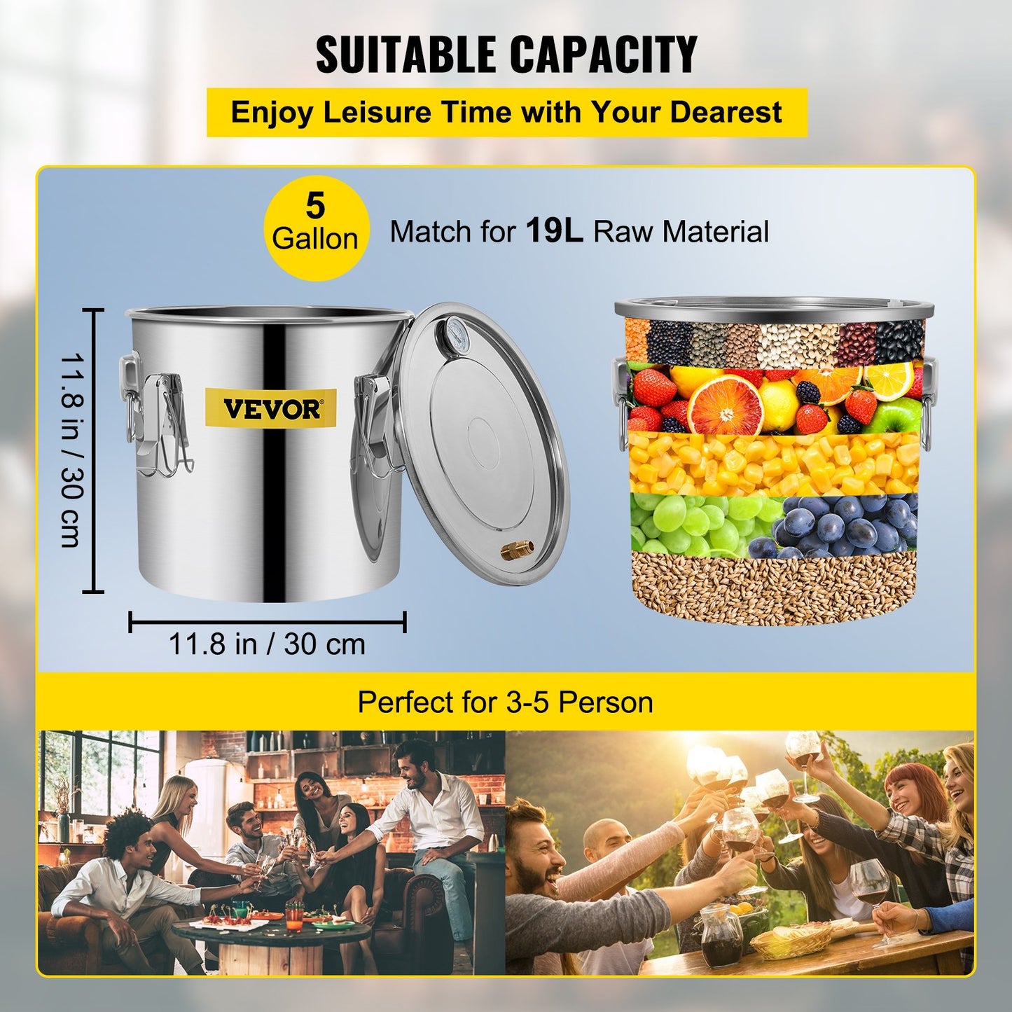 Vevor Moonshine Still Destillerie-Set, 5,5 Gallonen, Destillationsset für ätherische Öle mit Wasserpumpe