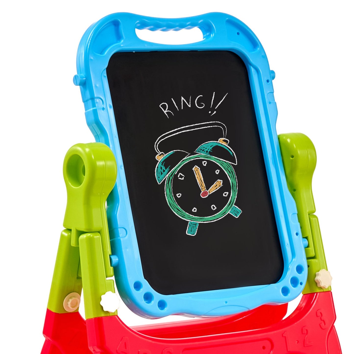 2-i-1 Kids Art staffli dubbelsidig magnetisk whiteboard svarta tavla roterande