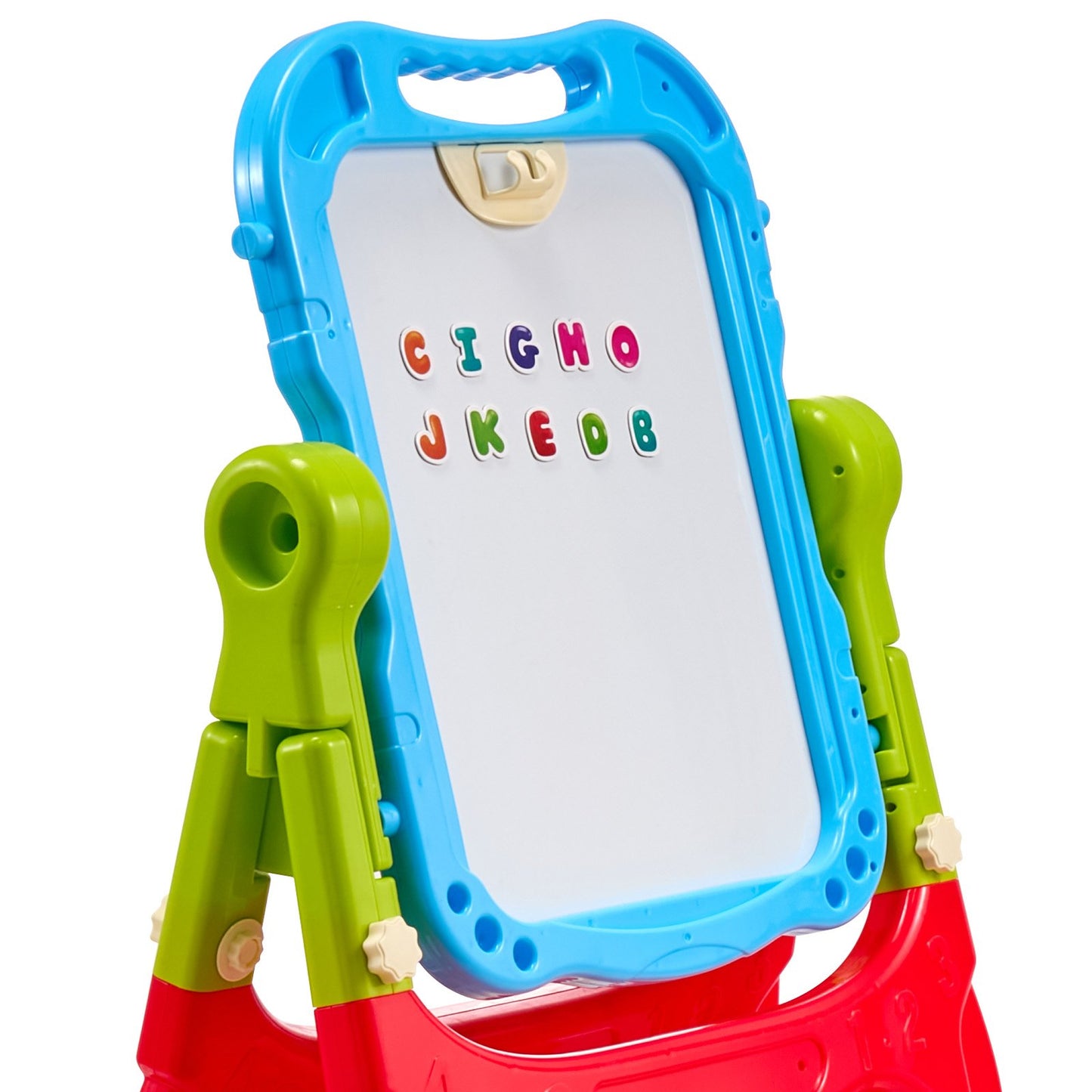 2-i-1 Kids Art staffli dubbelsidig magnetisk whiteboard svarta tavla roterande