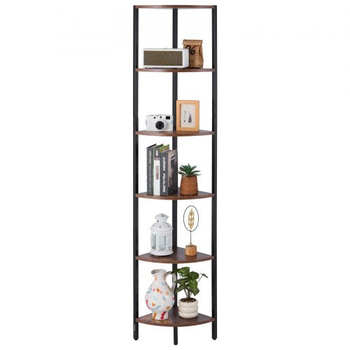 6 Tier Corner Shelf with LED Light, 68" Tall Corner Bookshelf with Storage Shelves for Collectibles, Display Shelf with Multi-color Lights Controlled Via RC/APP for Bedroom, Living Room, Office