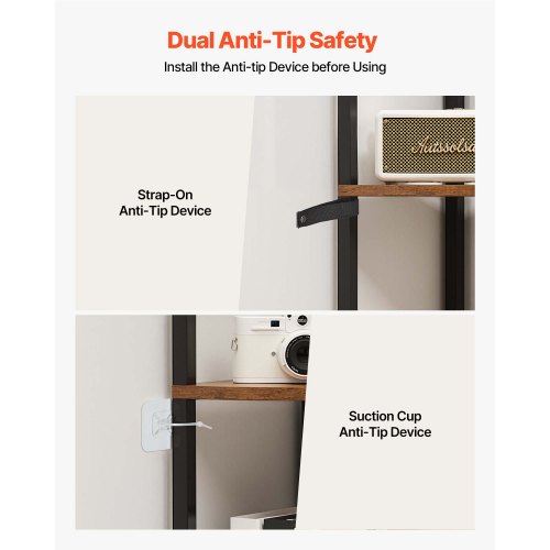 5-tier corner shelf tall corner rack with LED light narrow display shelf