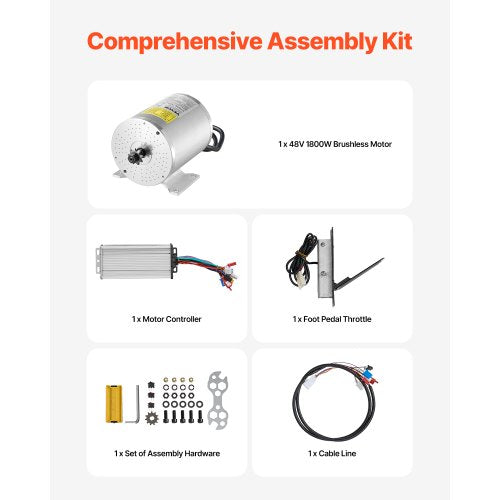 1800W elektrisk borstlös DC-motorsats 48V 4500rpm motor- och hastighetsregulator |  EU