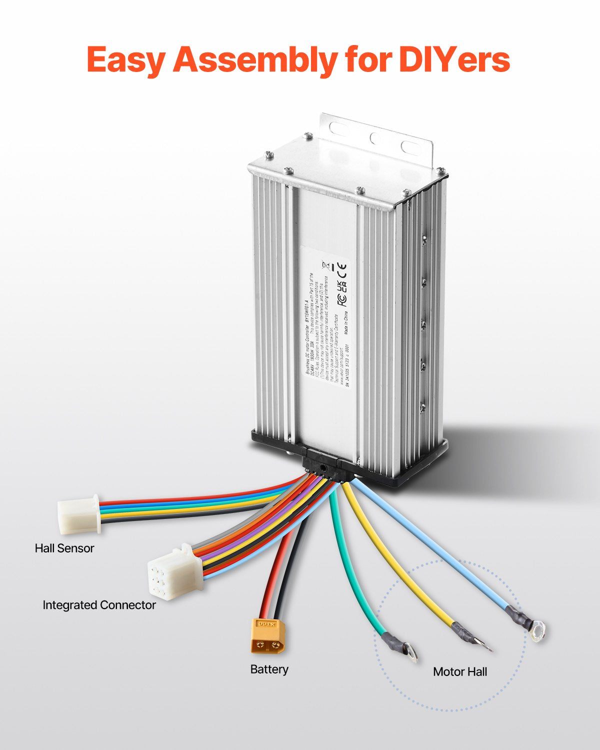 1800W elektrisk borstlös DC-motorsats 48V 4500rpm med uppgraderad styrenhet
