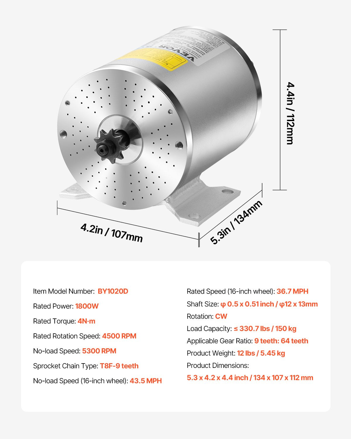 1800W elektrisk borstlös DC-motorsats 48V 4500rpm med uppgraderad styrenhet