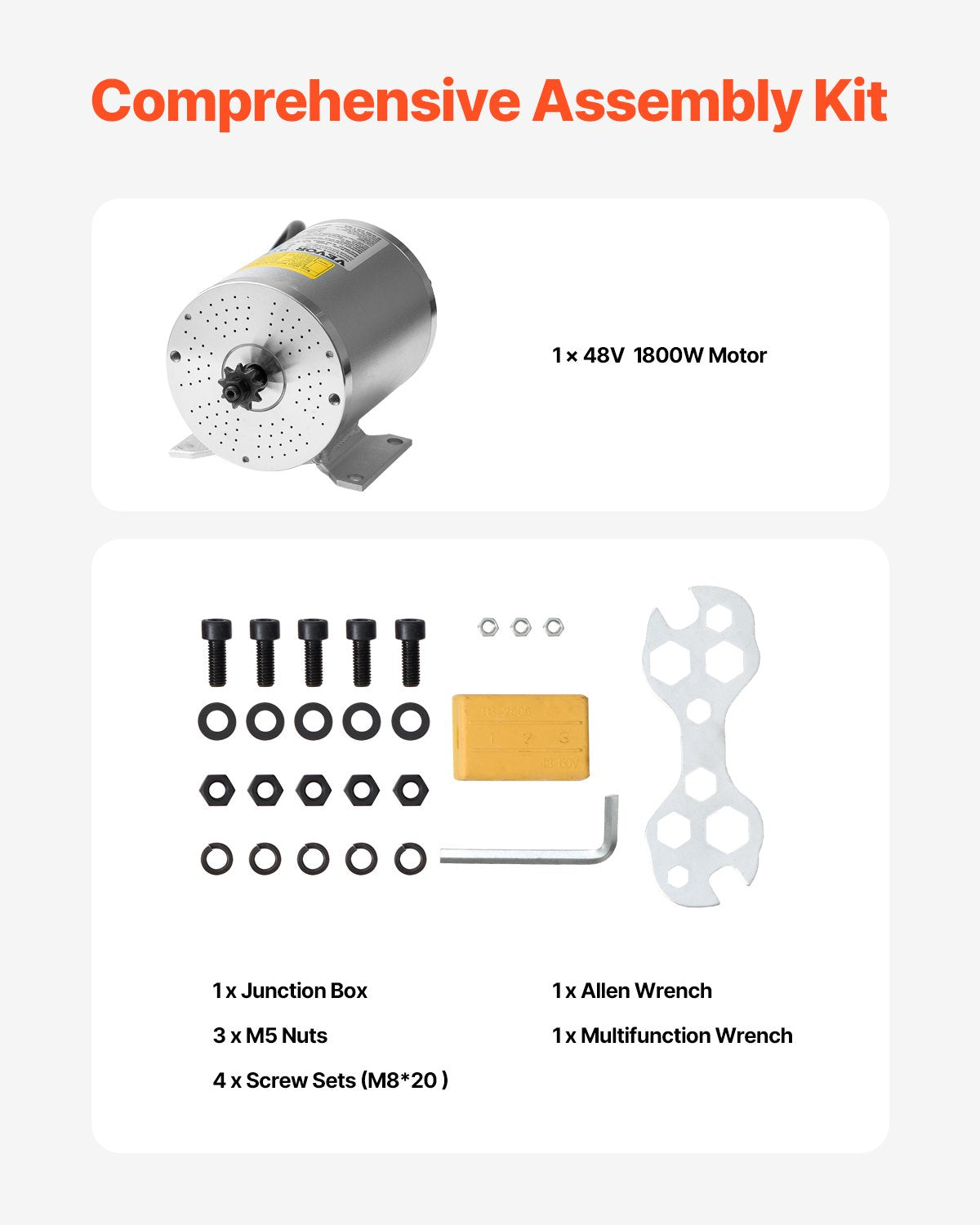 1800W elektrisk borstlös DC-motor 48V 4500rpm Motor för E-Bike Dirt Bike