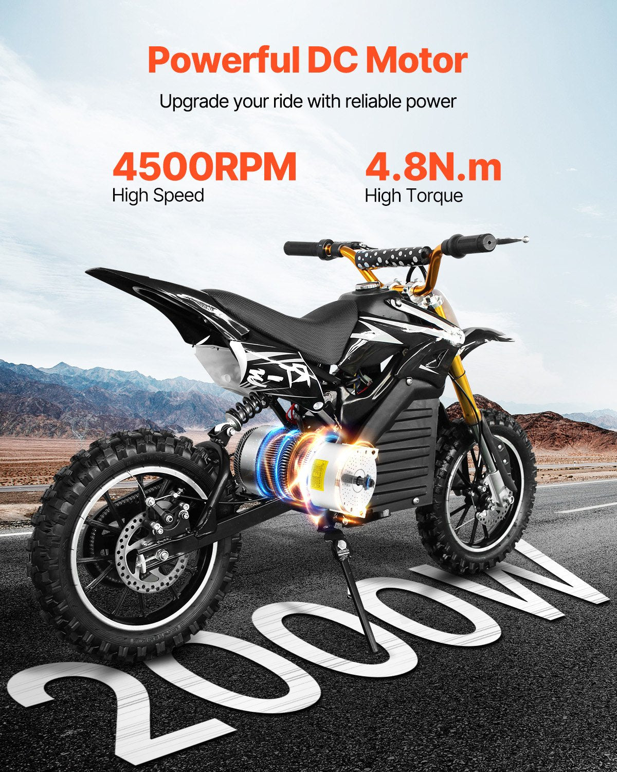 2000W elektrisk borstlös DC-motorsats 60V 4500rpm med uppgraderad styrenhet