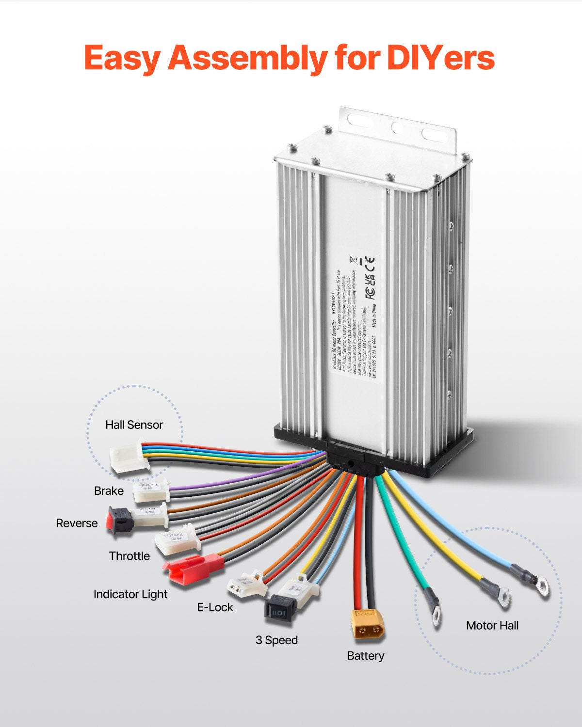 2000W elektrisk borstlös DC-motorsats 60V 4500rpm med uppgraderad styrenhet