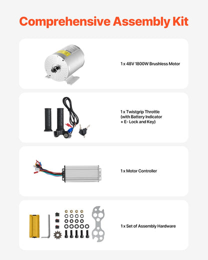 2000W elektrisk borstlös DC-motorsats 48V 4300rpm Motor & hastighetsregulator