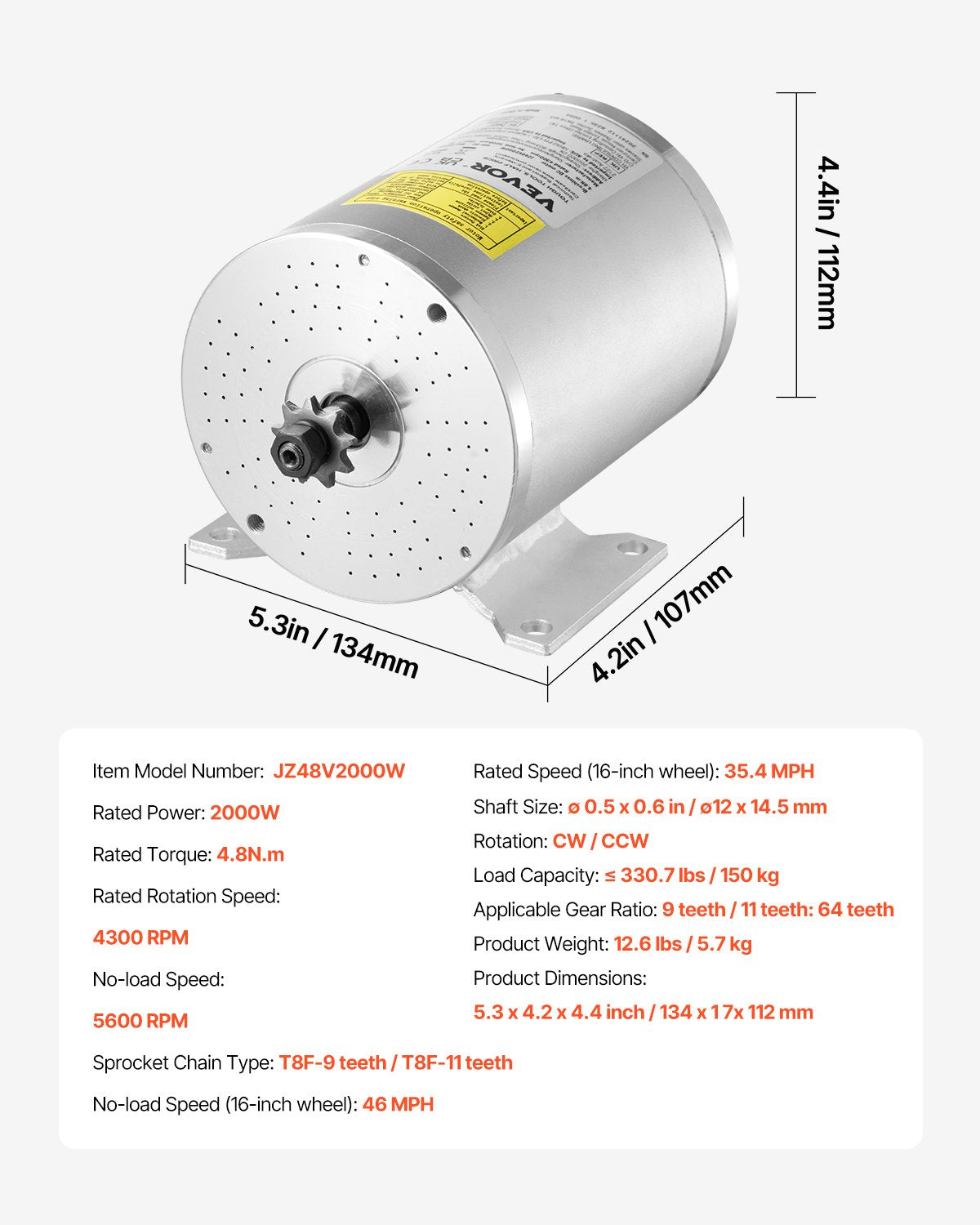2000W elektrisk borstlös DC-motorsats 48V 4300rpm Motor & hastighetsregulator