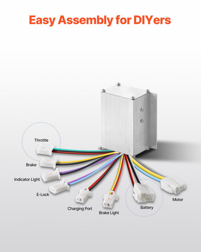 250 W elektrischer, leistungsstarker Gleichstrommotor-Bausatz, 24 V, 2700 U/min, mit verbessertem Drehzahlregler