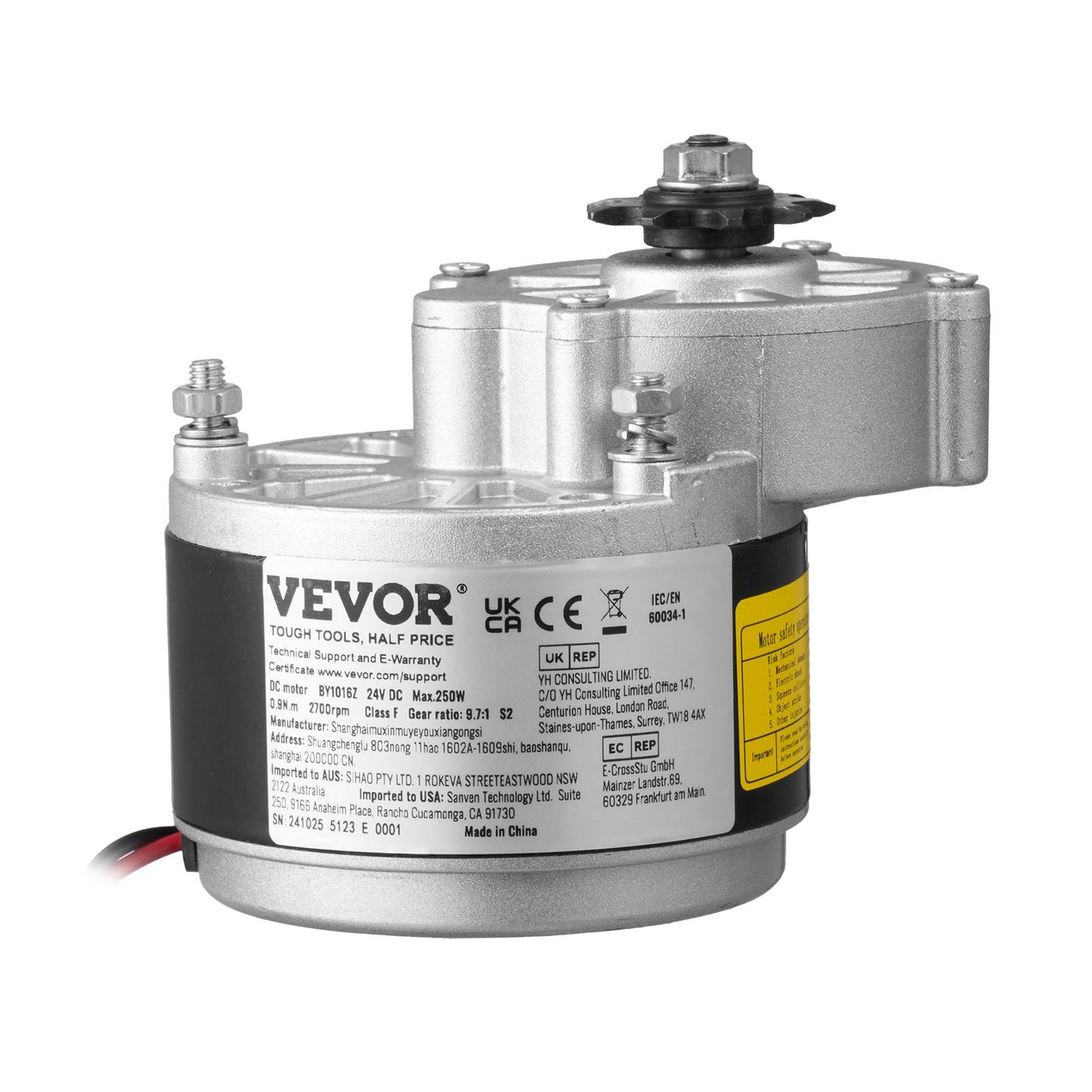 250 W elektrischer, leistungsstarker Gleichstrommotor-Bausatz, 24 V, 2700 U/min, mit verbessertem Drehzahlregler