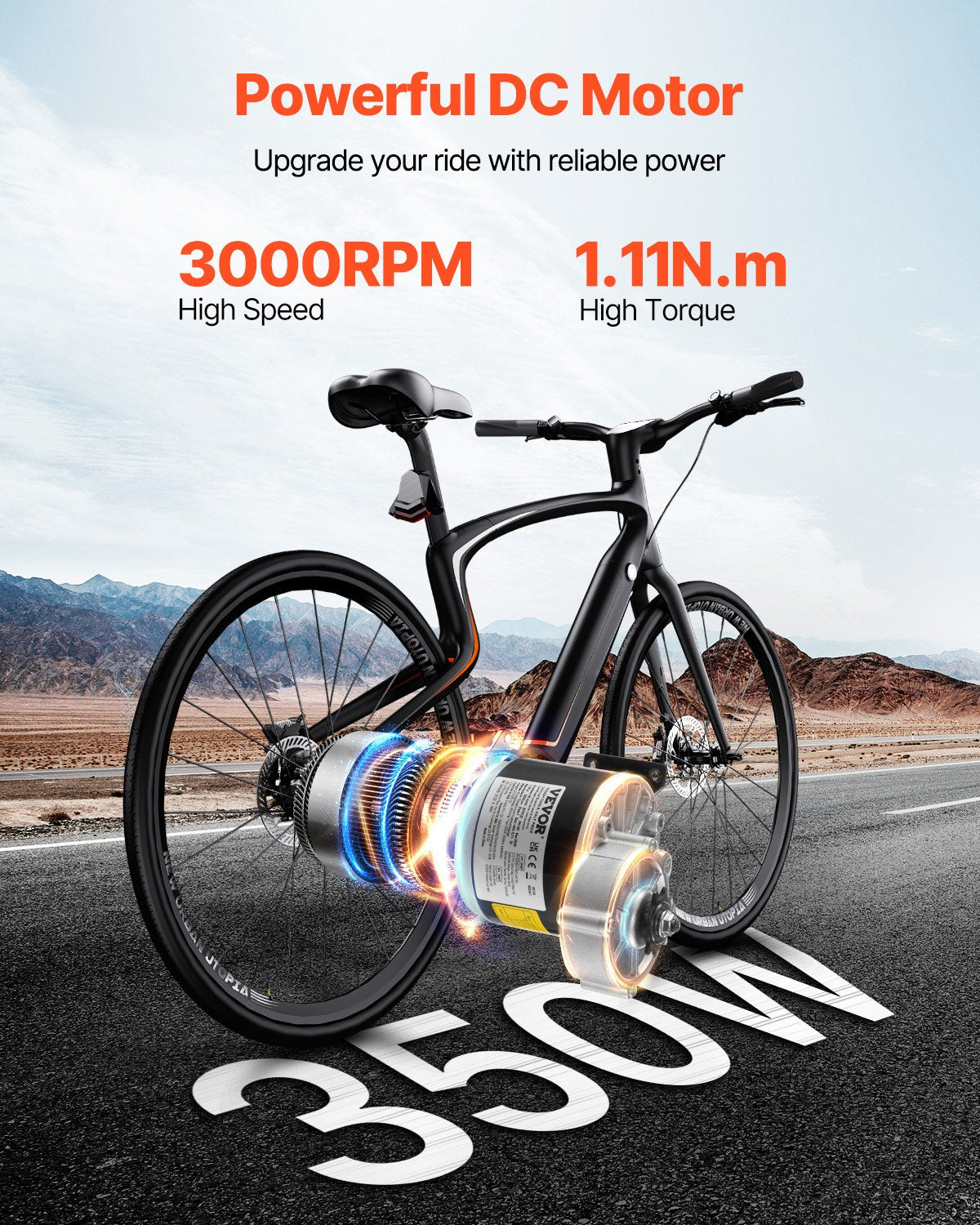 350W elektrischer leistungsstarker Gleichstrommotor 24V 3000rpm Motor für E-Bike Dirt Bike DIY