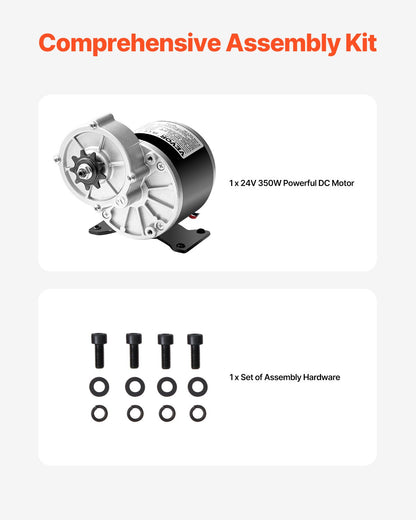 350W elektrischer leistungsstarker Gleichstrommotor 24V 3000rpm Motor für E-Bike Dirt Bike DIY