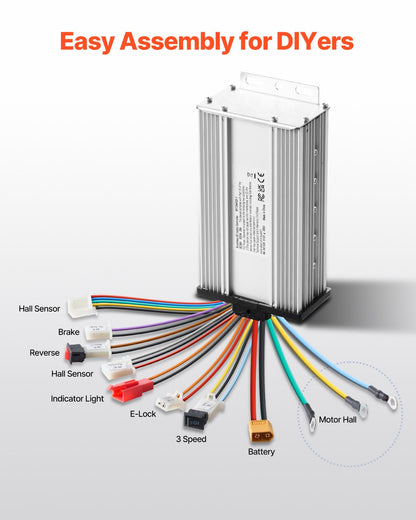 500W Electric Brushless DC Motor Kit 36V 3000rpm with Upgraded Controller