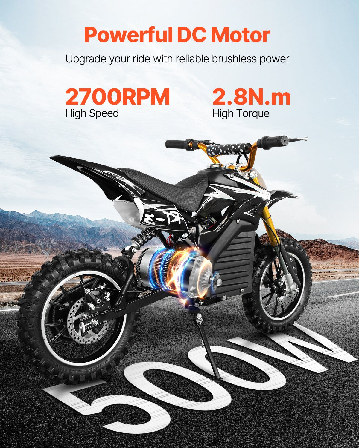 500W Electric Brushless DC Motor Kit 48V 2700rpm with Upgraded Controller