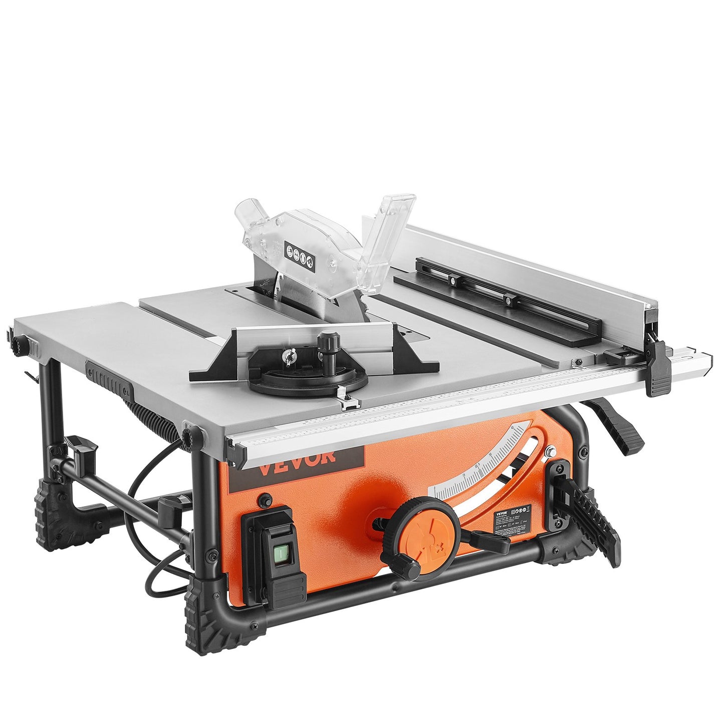 Table Saw for Jobsite, 10-inch 15-Amp, 25-in Max Rip Capacity, Cutting Speed up to 4500RPM, 40T Blade, Portable Compact Tablesaw with Sliding Miter Gauge for DIY Woodworking and Furniture Making