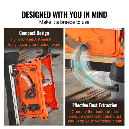 10 "Tischkreissäge Elektrische Schneidemaschine 4400 U/min 25-Zoll-Nietkapazität Holzbearbeitung