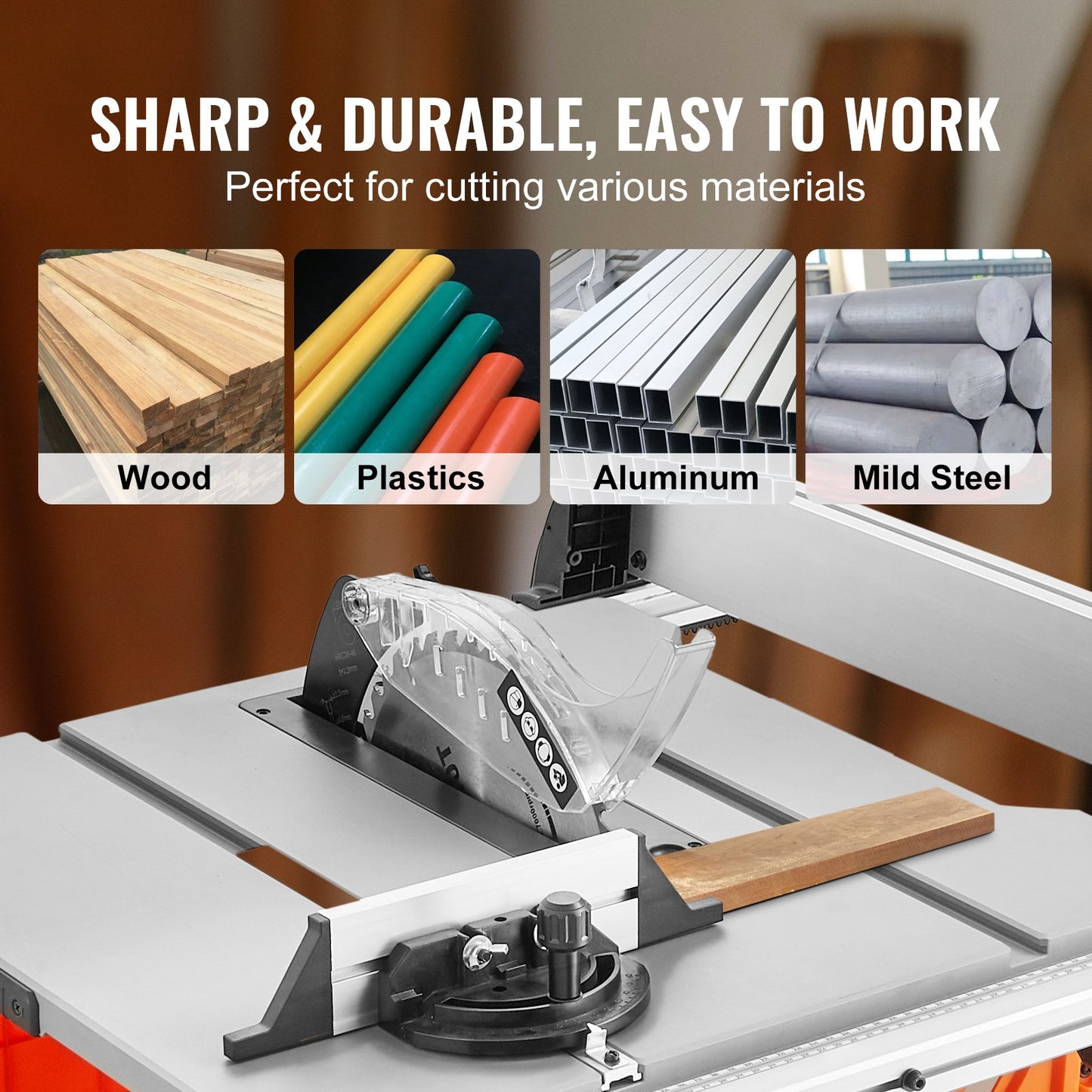 10 "Tischkreissäge Elektrische Schneidemaschine 4400 U/min 25-Zoll-Nietkapazität Holzbearbeitung