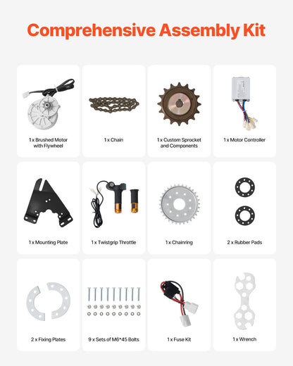 450 W elektrischer Bürsten-Gleichstrommotor-Bausatz, 36 V, 3000 U/min, Motor mit Drehzahlregler