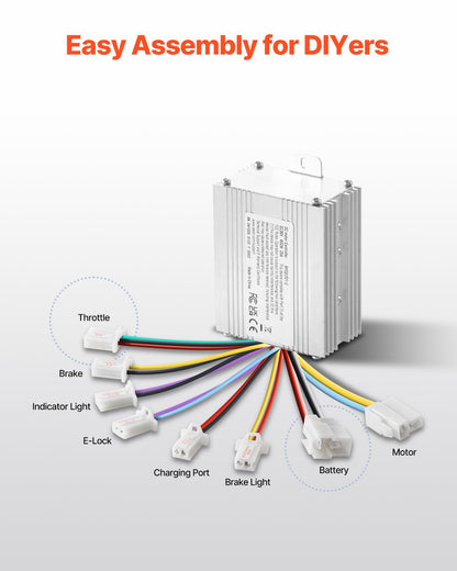 450 W elektrischer Bürsten-Gleichstrommotor-Bausatz, 36 V, 3000 U/min, Motor mit Drehzahlregler