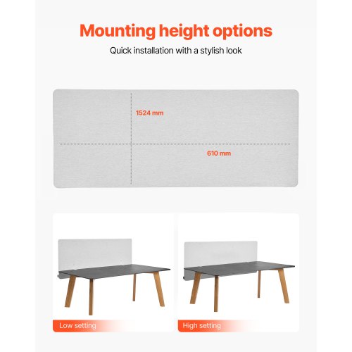 skrivbordsavdelare sekretesspanel, 1524 x 610 mm klämbar kontorsskrivbordsavdelare, PET-båsavdelare, arbetsstationsavdelare med 2 C-klämmor för kontor, robusta rum, bibliotek |  EU