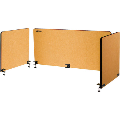 Desk Divider 60'' Desk Privacy Panel, 3 Panels Privacy Acoustic Panel, Sound Absorbing Acoustic Privacy Panel, Reduce Noise and Visual Distractions, Lightweight Clamp-on Divider Yellow
