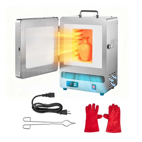 Electric Melting Furnace, 1650W Electric Kiln, Digital Melting Furnace with Max Temperature 2192℉/1200℃ for Lost-Wax Casting, Clay DIY, Metal Annealing, Ceramic Firing, PID Temp Control