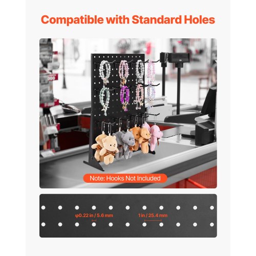 Pegboard-Displayständer, Tisch-Pegboard-Panels-Display, Schwarz (4 Stück)