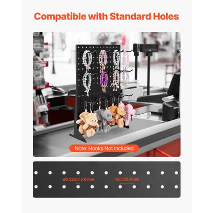 Pegboard-Displayständer, Tisch-Pegboard-Panels-Display, Schwarz (4 Stück)