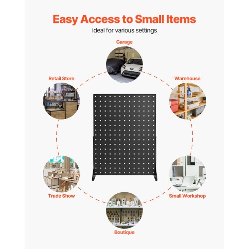 Pegboard-Displayständer, Tisch-Pegboard-Panels-Display, Schwarz (4 Stück)