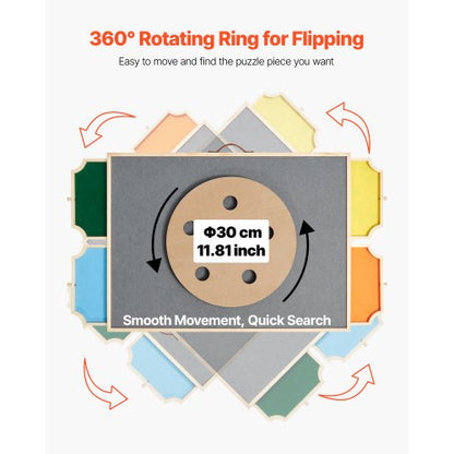 1000-teiliges Puzzlebrett mit Schubladendeckel Tragbares Holzpuzzle 73x53cm
