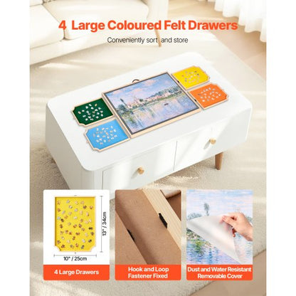 1000-teiliges Puzzlebrett mit Schubladendeckel Tragbares Holzpuzzle 73x53cm