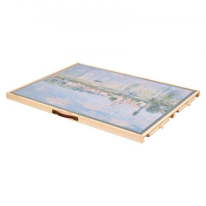 1000-teiliges Puzzlebrett mit Schubladendeckel Tragbares Holzpuzzle 73x53cm