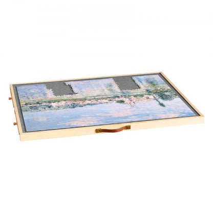 1000-teiliges Puzzlebrett mit Schubladendeckel Tragbares Holzpuzzle 73x53cm