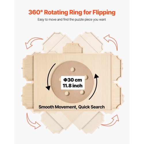 1000-teiliges Puzzlebrett mit Schubladendeckel Tragbares Holzpuzzle 74x53cm