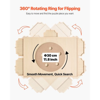 1000-teiliges Puzzlebrett mit Schubladendeckel Tragbares Holzpuzzle 74x53cm
