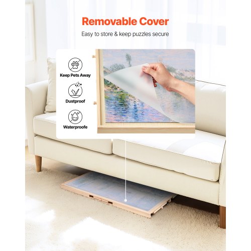 1000-teiliges Puzzlebrett mit Schubladendeckel Tragbares Holzpuzzle 74x53cm
