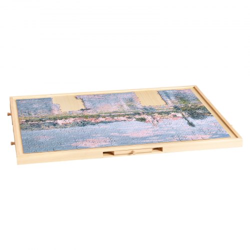 1000-teiliges Puzzlebrett mit Schubladendeckel Tragbares Holzpuzzle 74x53cm