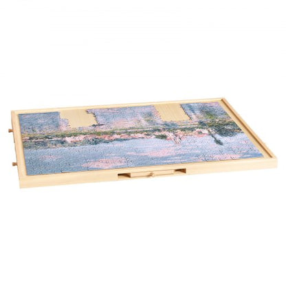 1000-teiliges Puzzlebrett mit Schubladendeckel Tragbares Holzpuzzle 74x53cm