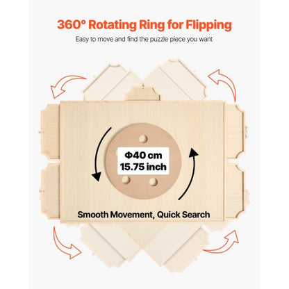 1500-bitars pusselbräde med lådlock Bärbart trästicksåg 86x63cm