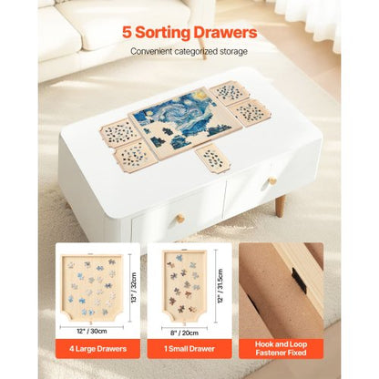 1500-bitars pusselbräde med lådlock Bärbart trästicksåg 86x63cm