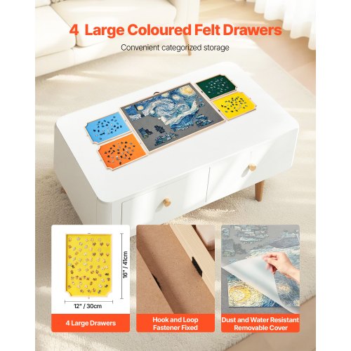 1500-bitars pusselbräde med lådlock Bärbart trästicksåg 86x63cm