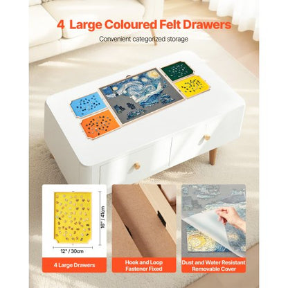 1500-bitars pusselbräde med lådlock Bärbart trästicksåg 86x63cm