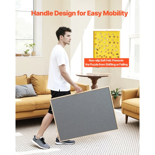 1500-bitars pusselbräde med lådlock Bärbart trästicksåg 86x63cm