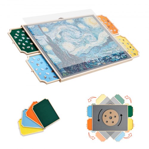 1500-bitars pusselbräde med lådlock Bärbart trästicksåg 86x63cm