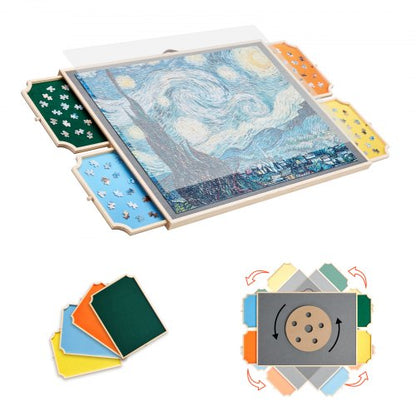 1500-bitars pusselbräde med lådlock Bärbart trästicksåg 86x63cm