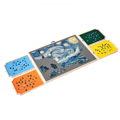 1500-bitars pusselbräde med lådlock Bärbart trästicksåg 86x63cm