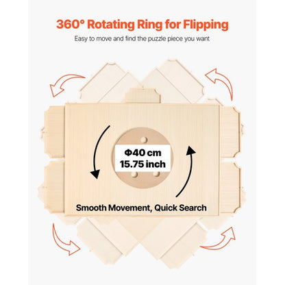 2000-piece puzzle board with drawer lid Portable wooden jigsaw 102x74cm